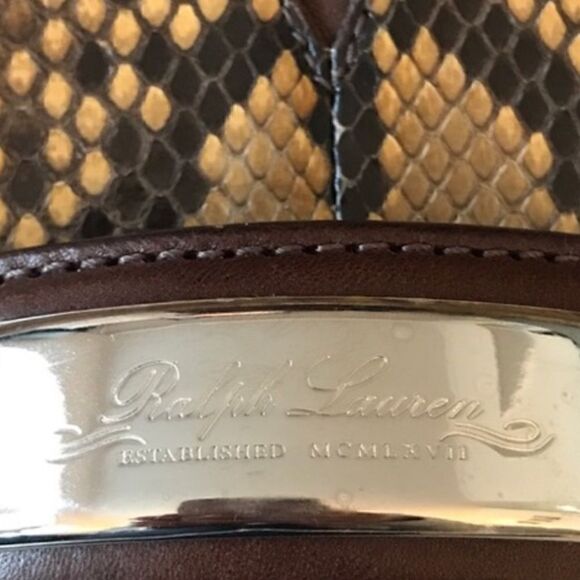 Ralph Lauren Collection Italian Tan Python Western Flame Stitch Hobo Handbag - Picture 8 of 16